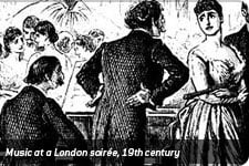 Music at a London soirée, 19th century