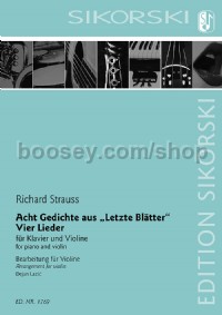 Eight Poems from 'Letzte Blätter', Op. 10 / Four Songs, Op. 27