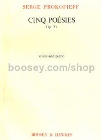 Cinq Poesies, Op. 23 (Voice & Piano) (Russian, French, German, English)