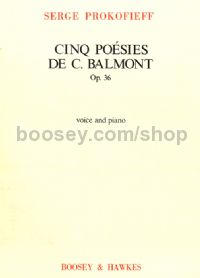 Cinq Poésies, Op. 36 (Voice & Piano) (Russian, French, German, English)
