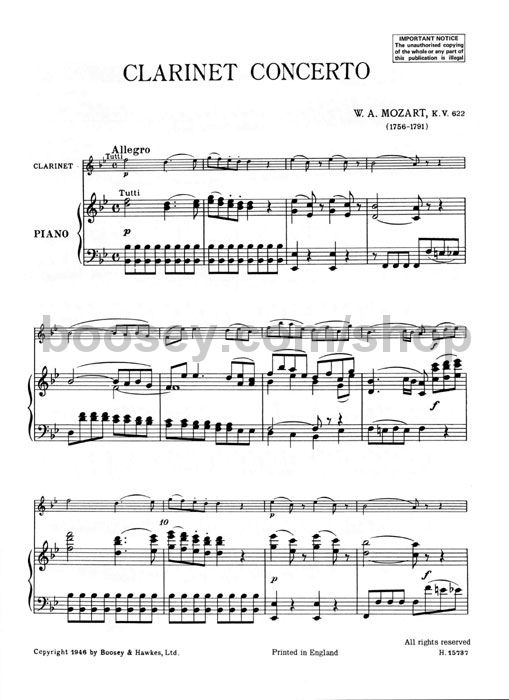 Wolfgang Amadeus Mozart Concerto (B Flat)