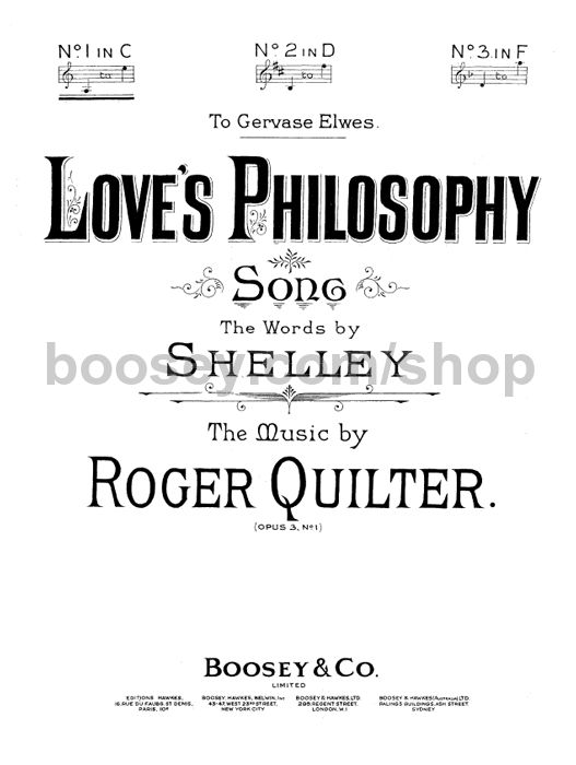 roger quilter love s philosophy in c love s philosophy