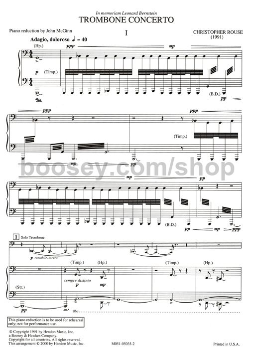 christopher rouse trombone concerto trombone concerto sheet music