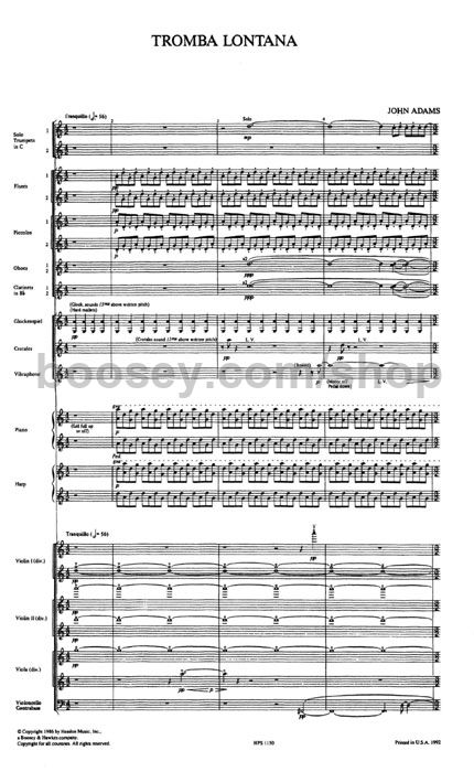John Adams 2 Fanfares For Orchestra Short Ride Tromba
