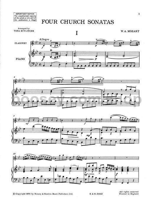 wolfgang amadeus mozart 4 church sonatas mozart clarinet concerto sheet music