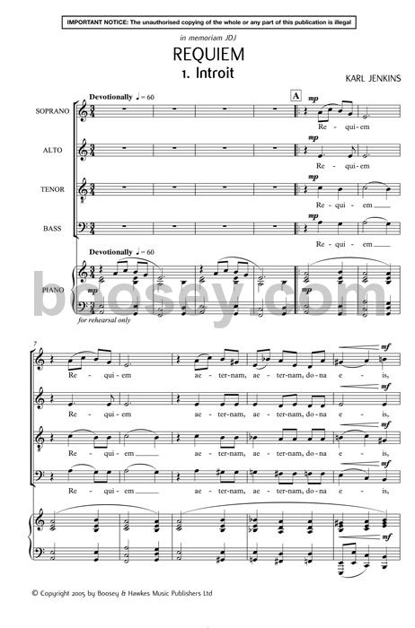 karl jenkins requiem satb piano dies irae sheet music