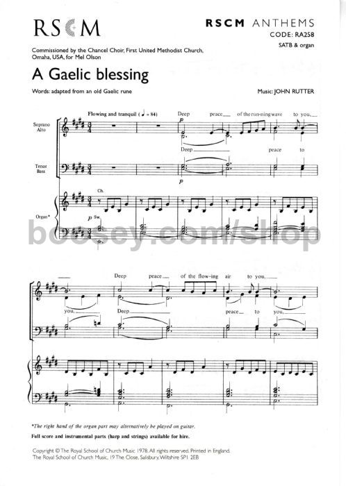 john rutter gaelic blessing satb look at the world john rutter sheet music