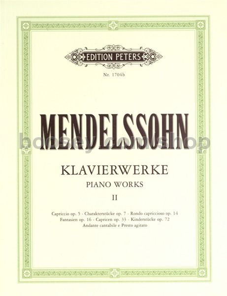 felix mendelssohn piano works vol 2 mendelssohn piano works