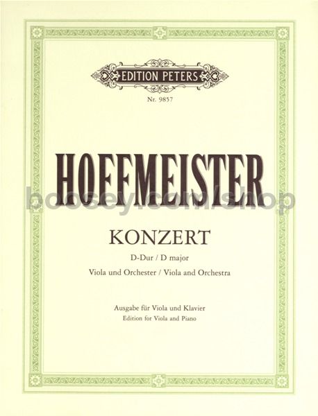 franz hoffmeister viola concerto in d major viola piano reduction hoffmeister viola concerto sheet music