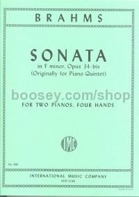 Sonata Op. 34 (after Quintet) for 2 pianos 4 hands