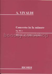 Concerto in A Minor, RV 356 (Violin & Piano)