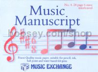 Music Manuscript Book 4 (6 Stave) Interleaved 