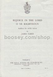 Rejoice in the Lord O Ye Righteous (in F) (Unison)