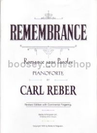 Remembrance Rromance Sans Paroles) Piano