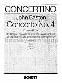 Concerto No4 G Score Desc Rec/str/bc 