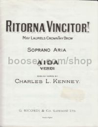 Ritorna Vincitor! from "Aida" (Soprano & Piano)