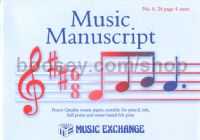 Music Manuscript Book 6 (24 Page 4 Stave)Jumbo 