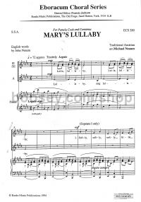 Mary's Lullaby Ssa 