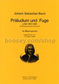 Prelude and Fugue in G minor BWV885 - wind quintet (score & parts)