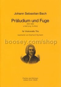 Prelude and Fugue in E minor BWV883 - 3 cellos (score & parts)
