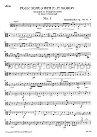 Mendelssohn 4 Songs Without Words Viola Part      