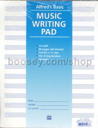 Alfred Music Writing Paper 80pp/12stave 