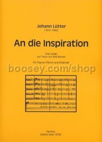 An die Inspiration - soprano (or tenor) & strings (full score)