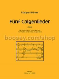 5 Galgenlieder - alto voice & string quartet (full score)