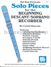 Solo Pieces For Beginning Descant/soprano Recorder