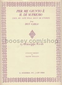 Per Me Giunto E Il Di Supremo from "Don Carlos" (Baritone & Piano)