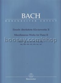 Miscellaneous Works for Piano II BWV 904, 906, 923/951, 951a, 944, 946, 948-950, 952, 959, 961, 967