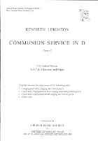 Communion Service In D (Vocal Score)