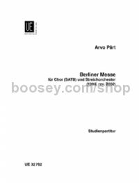 Berlin Mass & Credo (SATB & String Orchestra) (Study Score)
