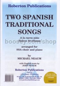 2 Spanish Traditional Songs SSA