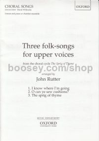3 Folk Songs For Upper Voices From Sprig