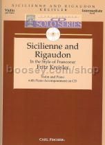 Sicilienne & Rigaudon Violin/Piano CD Solo Ser