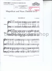 Magnificat & Nunc Dimittis in D for SATB & Organ (S443)