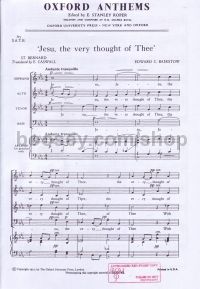 Jesu, The Very Thought Of Thee (vocal score) SATB unaccompanied