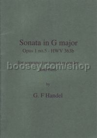 Sonata Op. 1/5 in G HWV363b (descant recorder)