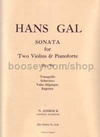 Sonata In Cmajor 2 Violins & Piano            
