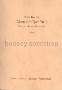 Abstrakte Oper No. 1 (1953) (Vocal Score)