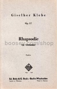 Rhapsody Op. 17 (Orchestra) (Study Score)