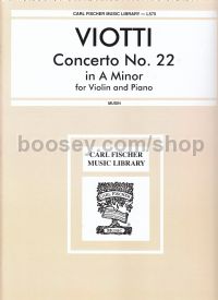 Concerto For Violin Amin No22 Violin/Piano