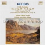 Cello Sonatas Opp. 38, 78 & 99 (Naxos Audio CD)