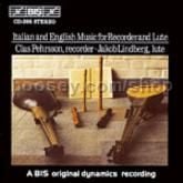 Italian and English Music for Recorder and Lute (BIS Audio CD)
