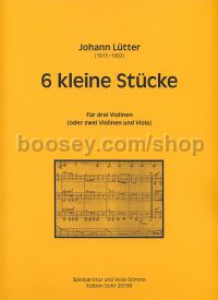 6 Little Pieces - 3 violins or 2 violins & viola (score)