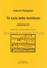 Te lucis ante terminum op. 9 (choral score)