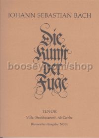 Art Of Fugue, BWV 1080 (Viola - Tenor Clef Part)