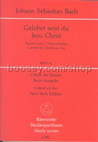 Cantata No.91 "Gelobet Seist du Jesu Christ" (Study Score)