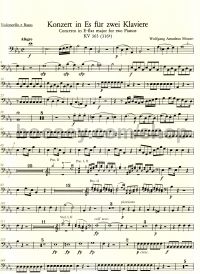 Concerto for Piano No. 10 in E-flat (Two Pianos & Orchestra) (K.365) Cello/Double Bass